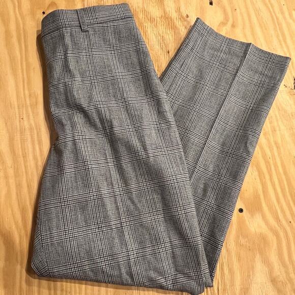 NWT Rafaella Petite Black White Glen Plaid Woolmark Blend 2-way Stretch Pant 10P - Picture 1 of 14